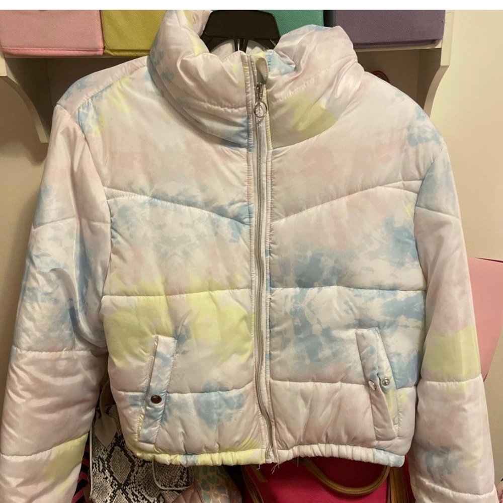 Multicolor puffer coat size - XL